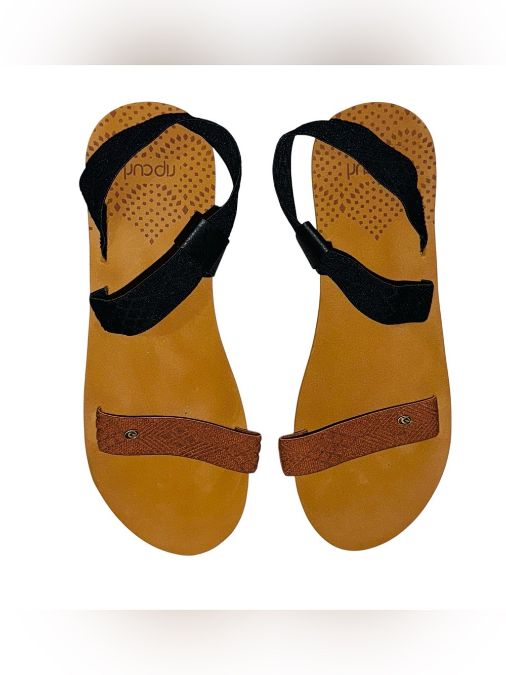 Rip Curl Tan Black Strap Elastic Beach Sandals